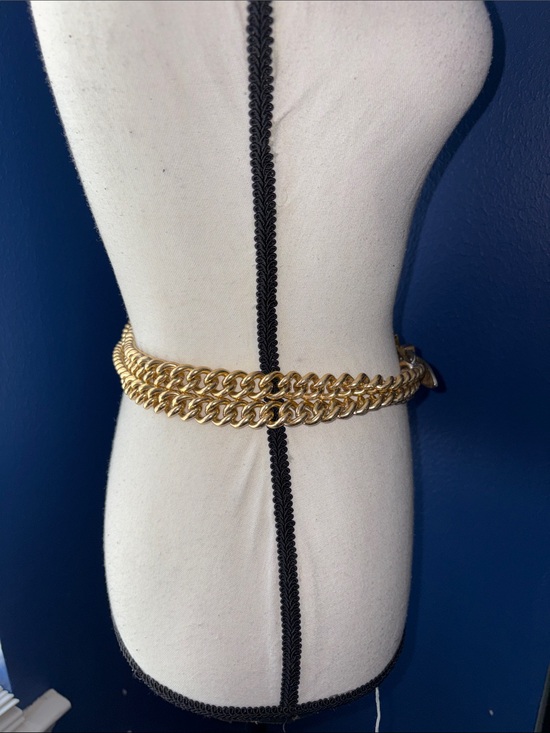 Vintage 1968–1976 Double‑Strand Chain Belt • Frame & Tongue Buckle • 30\